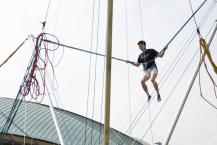 student engaging in bungee activity